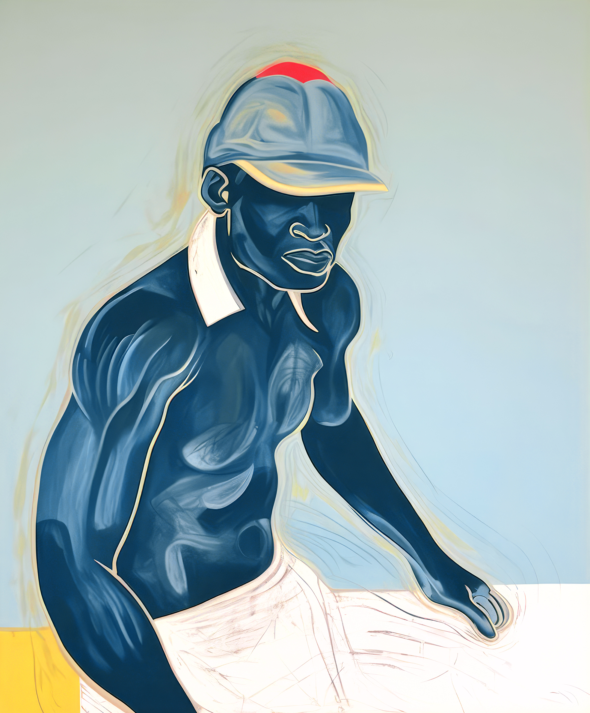 Étienne Kébé - Figure in Blue