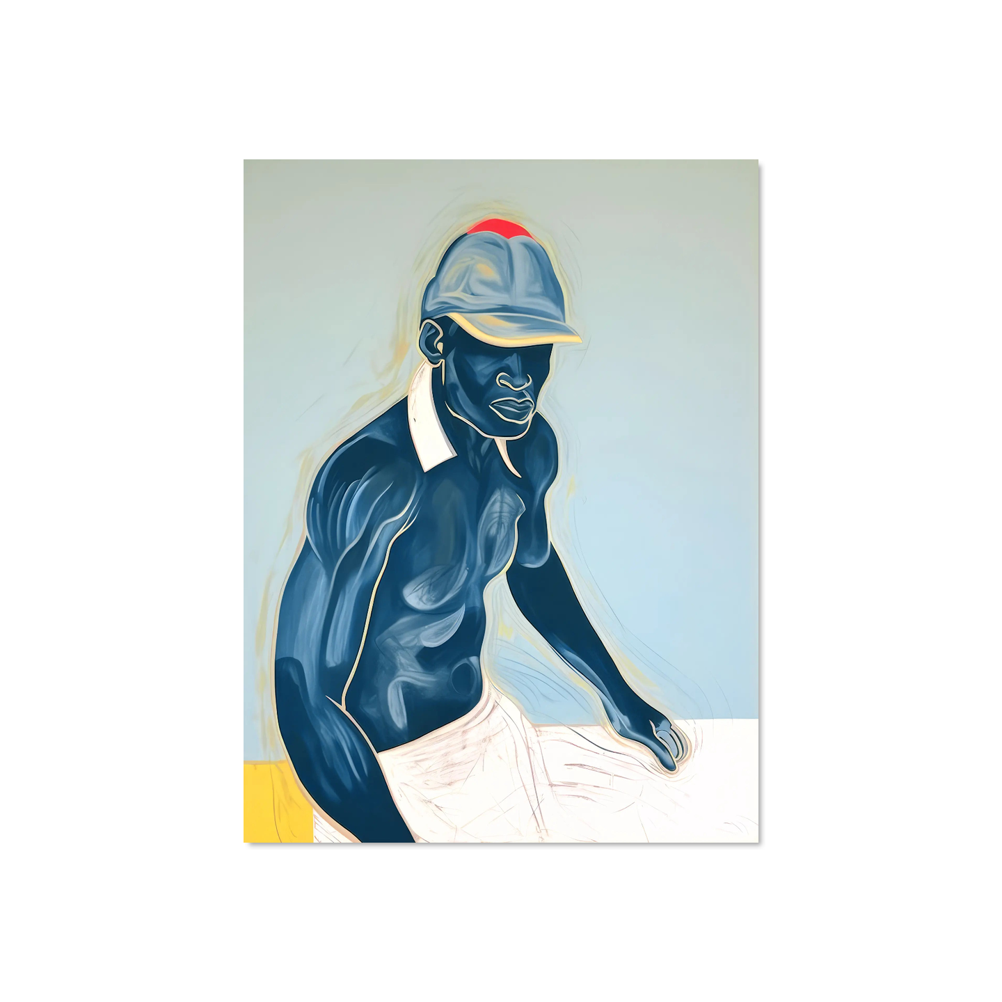 Étienne Kébé - Figure in Blue Corners